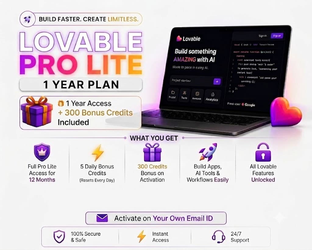 Lovable Lite PRO 1-Year Upgrade (Personal Account)